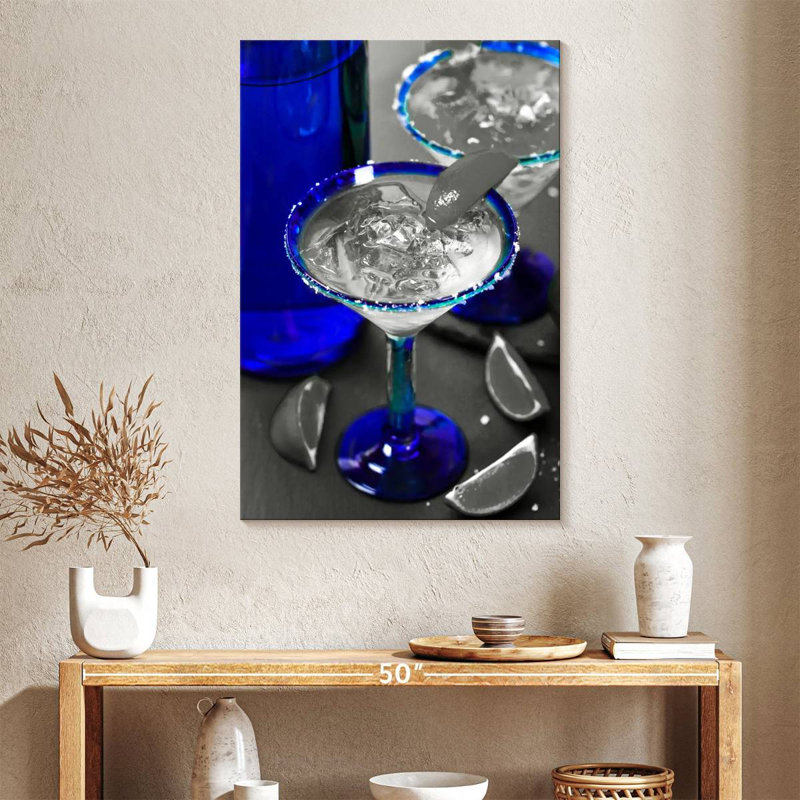 «Cocktail Blue Drinks Pop», reproduction sur toile, H 39 po x l 26 po x P 1,25 po