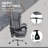 Microfiber Office Chair, High Back Computer Chair With 6 Point Massage, Heat, Adjustable Height Retractable Footrest-492956286