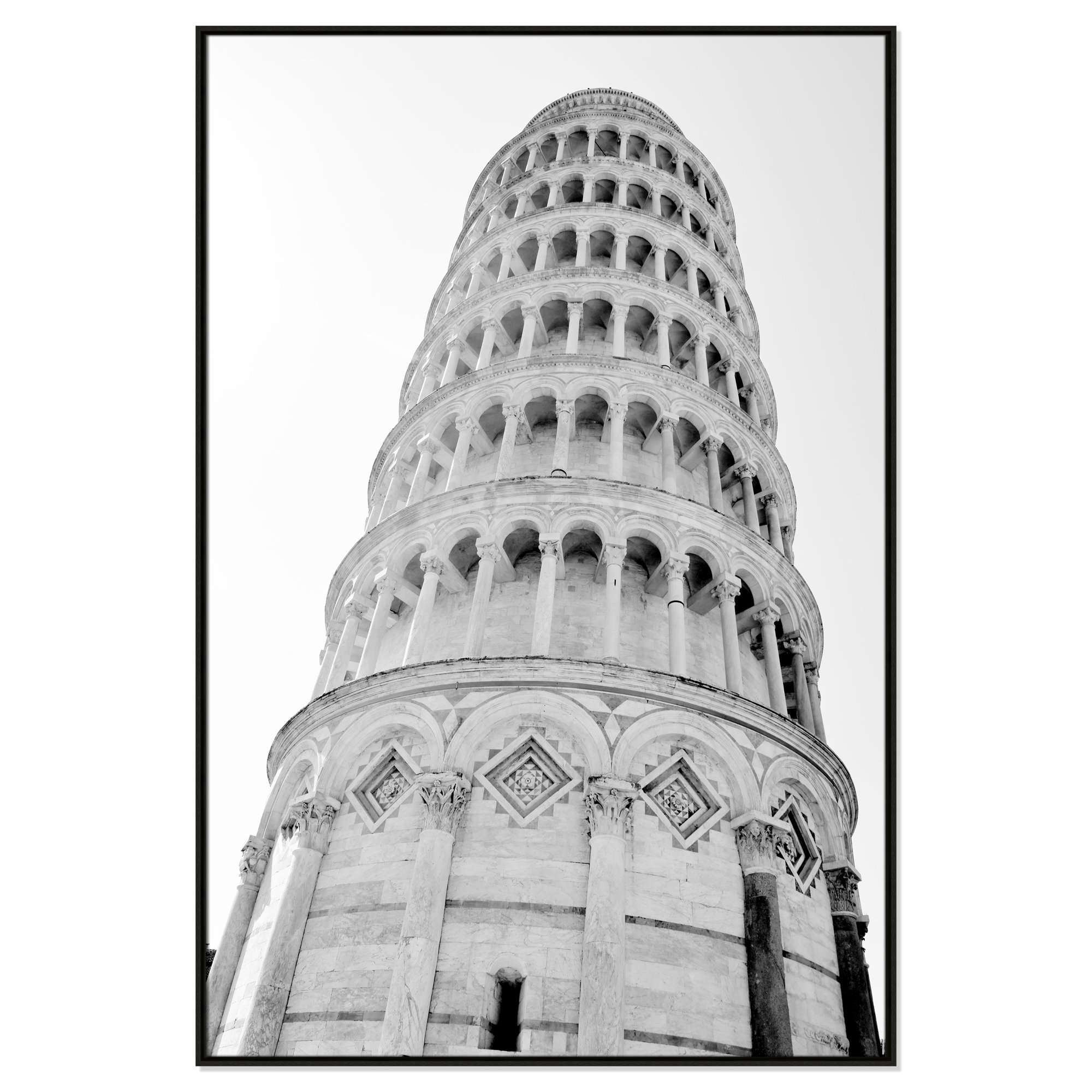 Iconic City Collection " Pisa " by Natalie Carpentieri, Espresso Floater Frame, No, 61.5" H x 41.5" W x 2" D