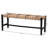 Bali & Pari Prita Woven Paper Loom Bench With Mahogany Wood Frame - Handcrafted Accent Seating For Dining Room Or Entryway, Black
