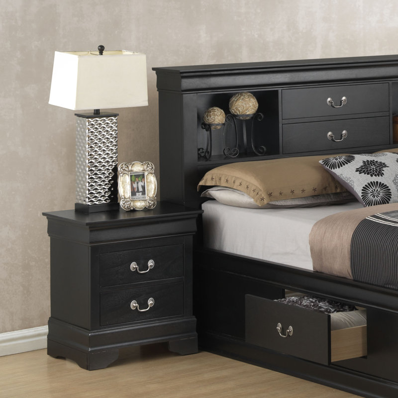 Nanhey Wooden Nightstand, Dark Beige
