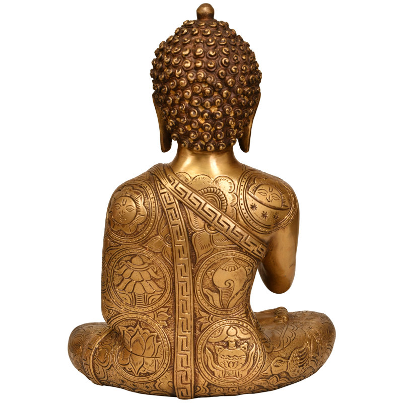Statue de Bouddha sa main dans Vitark Mudra, Or