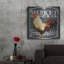 August Grove® «Rooster On Chalkboard 4» par Art Licensing Studio, art mural en métal-284131899