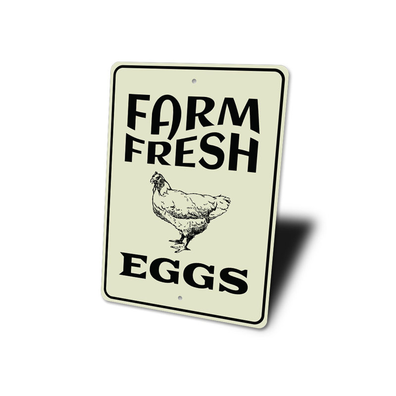 Plaque en aluminium Egg Farm, H 18 po x l 12 po x P 0,06 po