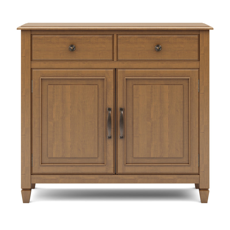 Light Golden Brown Pinewood Freestanding Accent Cabinet