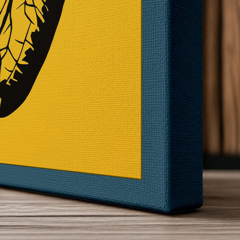 Anatomical Heart Graphic - Wrapped Canvas, 36x24 - 91.4 x 61.0 cm, Teal Border