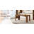 71"×31.5" Walnut MDF Spliced Dining Table With Grooved Legs, Modern Luxury Home Dinner Table For Dining Room Study Room, Seats 6-8 People