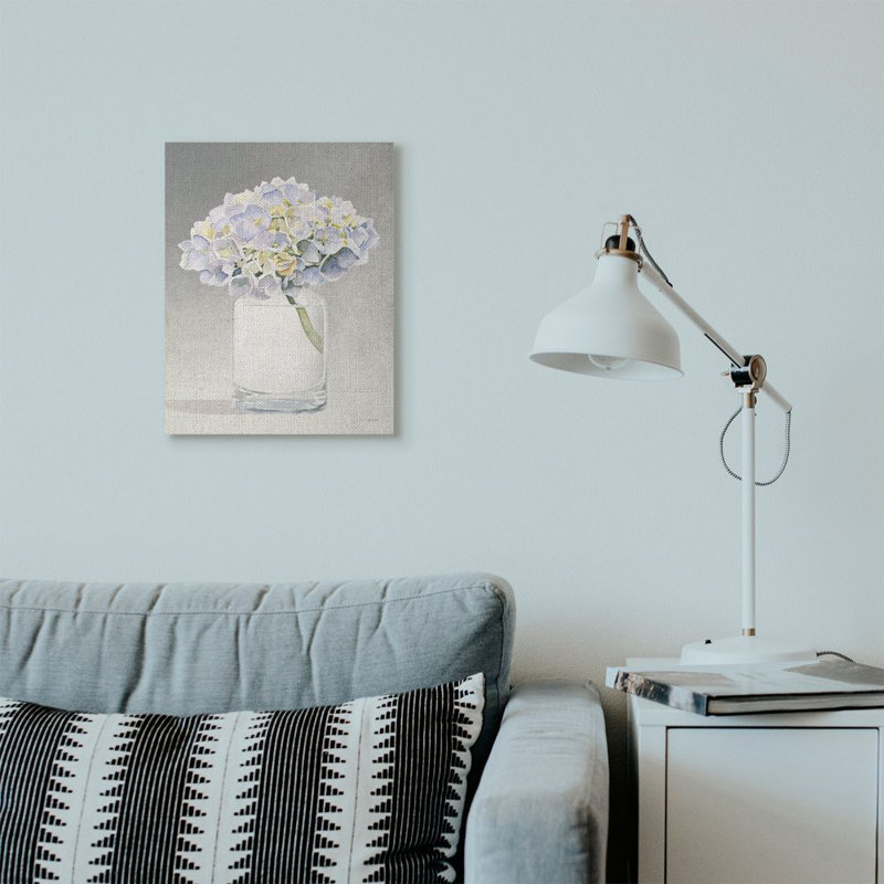 «Jar Flowers Watercolor Paint», impression sur toile, Toile, H 20 po x l 16 po x P 1,5 po