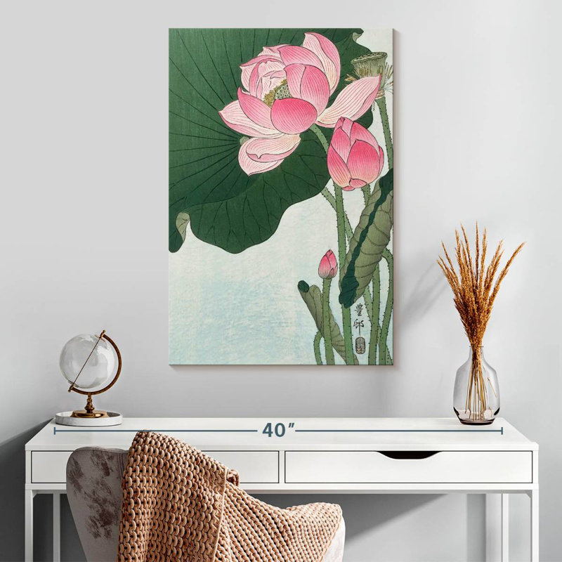 Harnek Blooming Lotus Flowers 1920-1930, 30" H x 20" W