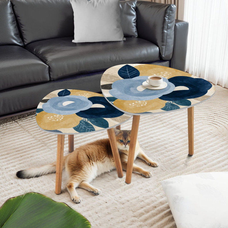 Ensemble de 2 tables basses gigognes Triangle
