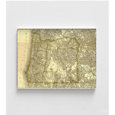 Oregon Poster Print, Framed Old Oregon Map, USA State Map Poster Print, United States House Decor, Antique Rustic USA Map Art Print