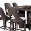 Ensemble de table de salle à manger à hauteur de comptoir Zoko, polyester, bois-111934039-111934040