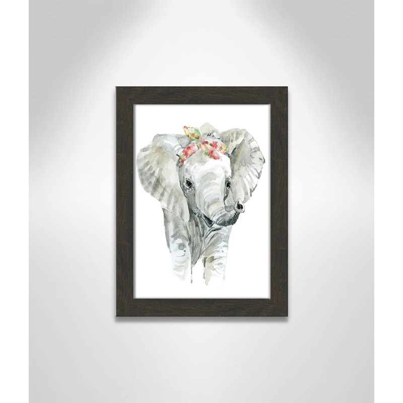 «Savannah Elephant», art encadré, H 14 po x l 10 po x P 0,63 po, Structure noire