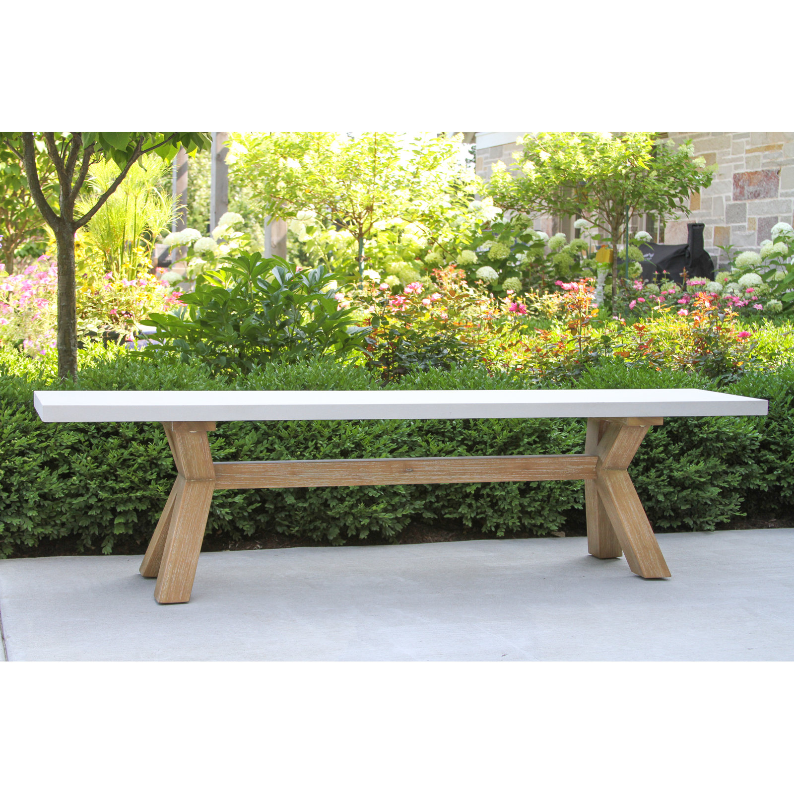 Fleur 74'' Rectangular 6-Person Outdoor Dining Set with Cushions