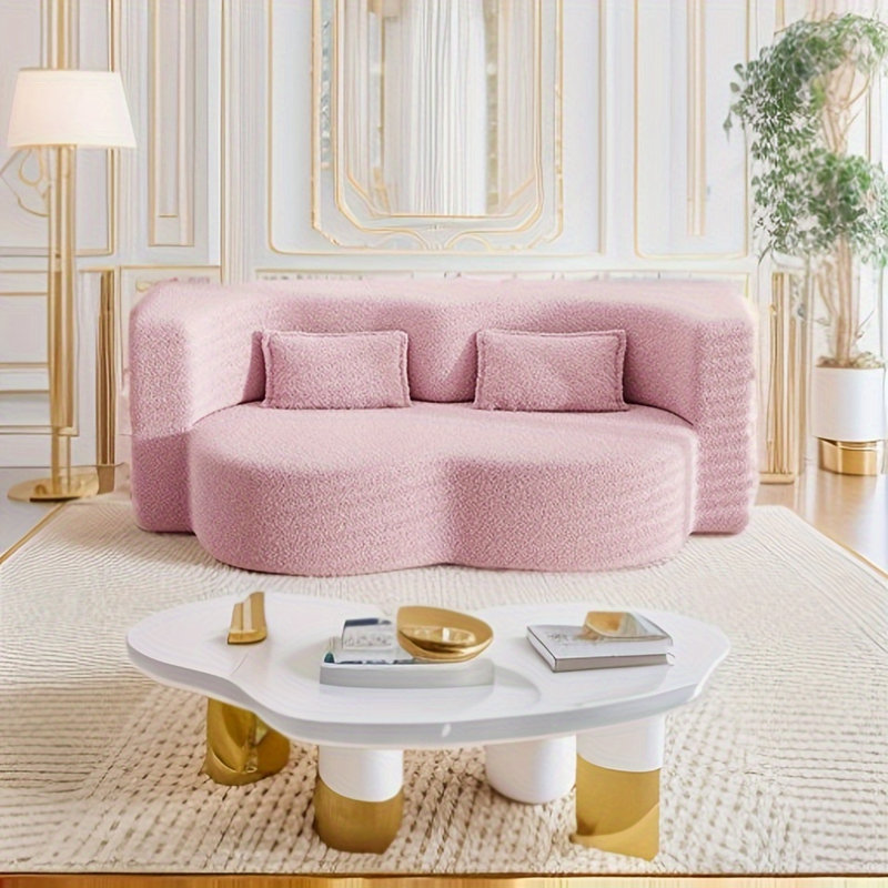 Canapé-lit moderne avec deux coussins Modern, Ourson rose
