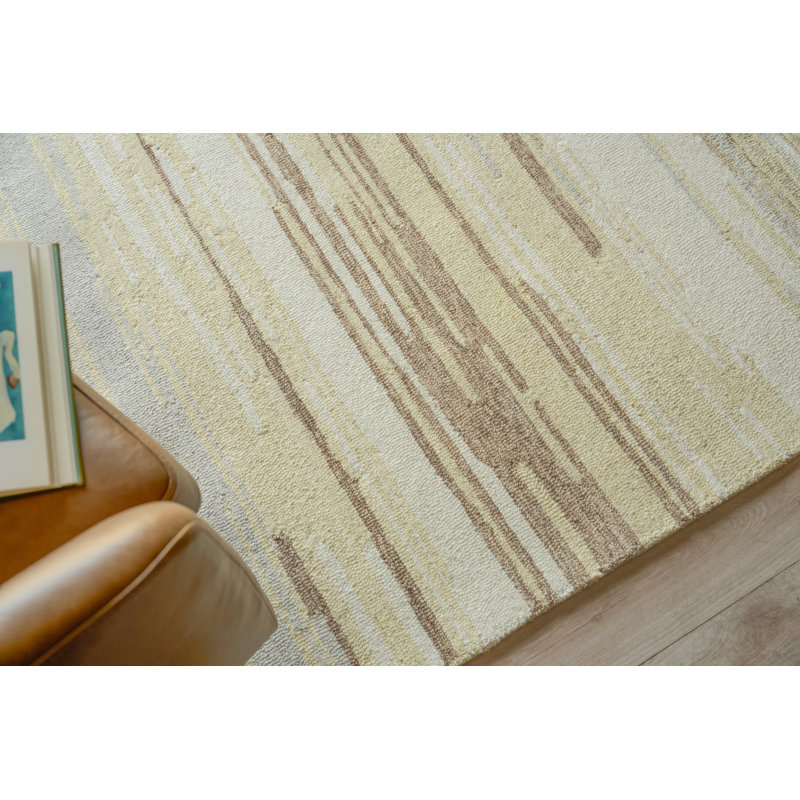 Acacia Hand Tufted New Zealand Wool Taupe/Ivory Area Rug, 6'X9'