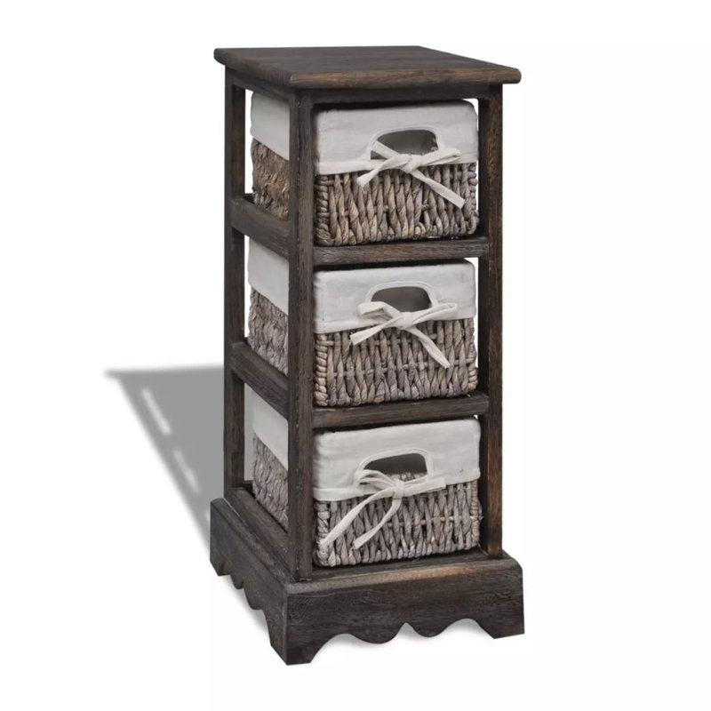 Alidade 3 Drawer Storage Drawer, Brown