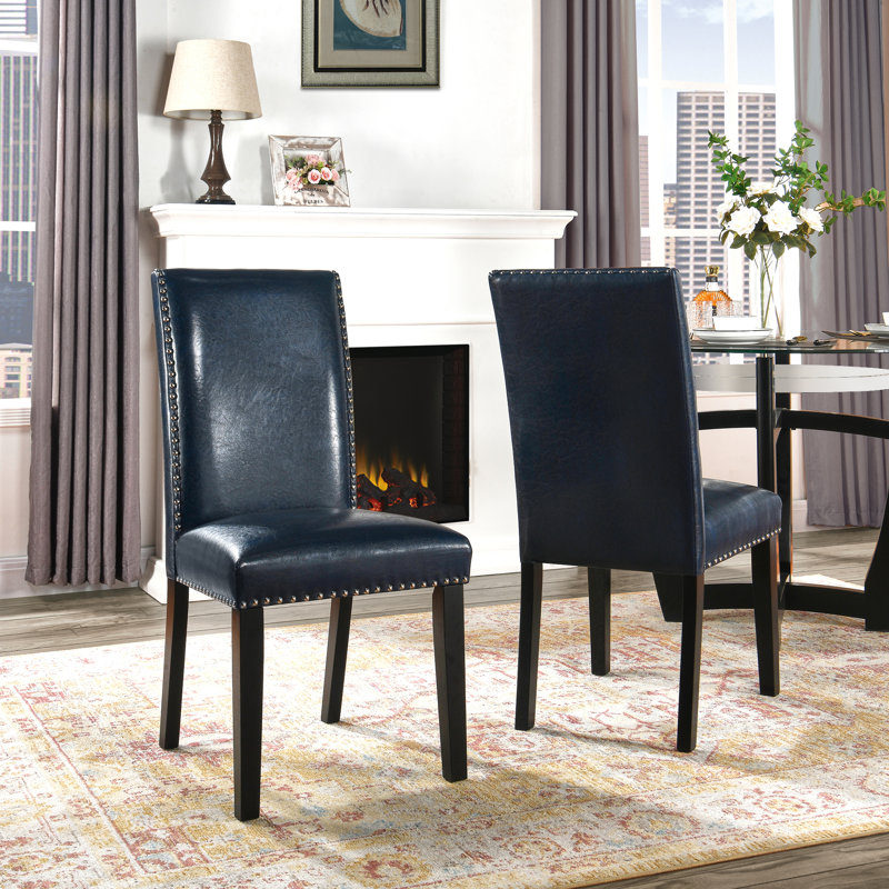 Cerritos Upholstered Dining Chair, Dark Blue