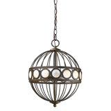 Luminaire suspendu sphère unique à 3 lumières Castlewood