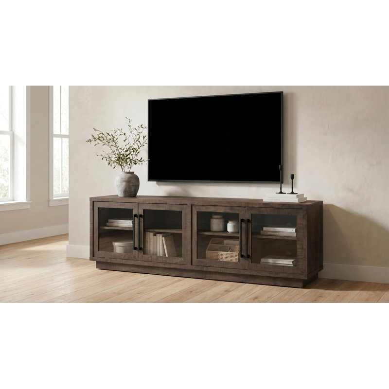Meuble télé 4 portes Medina, Dark Rustic Mango
