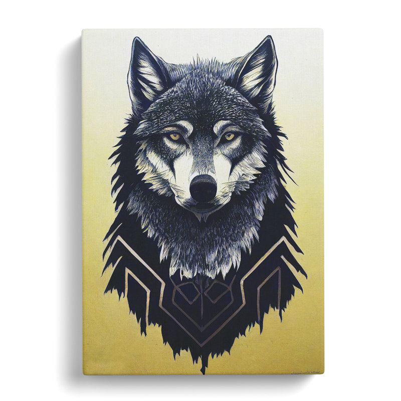 Unique Wolf Art No.4 - Wrapped Canvas Print, 50cm H x 35cm W x 3cm D