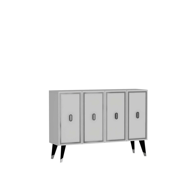 Console moderne avec plusieurs tablettes, finition blanche, 47,2 po x 31,5 po x 11,6 po | 100% panneau de particules enduit de mélamine, épaisseur: 0,7 pouce | Conception murale, élégante et fonctionnelle pour la décoration intérieure