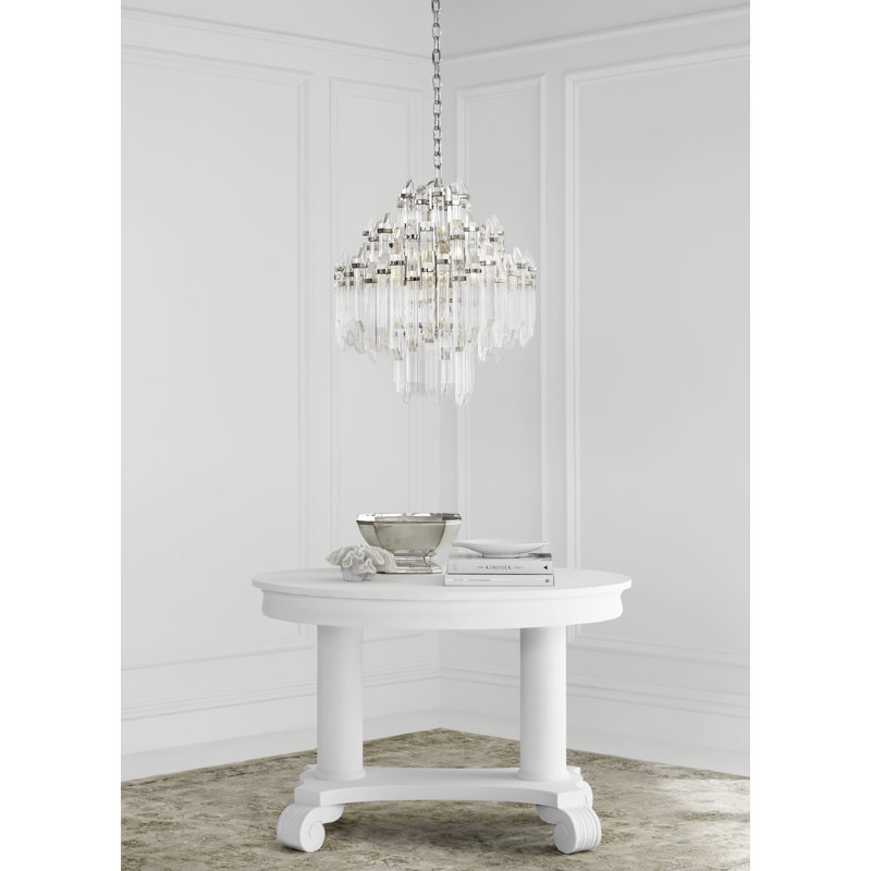 Suzanne Kasler Adele Four Tier Waterfall Chandelier, Polished Nickel