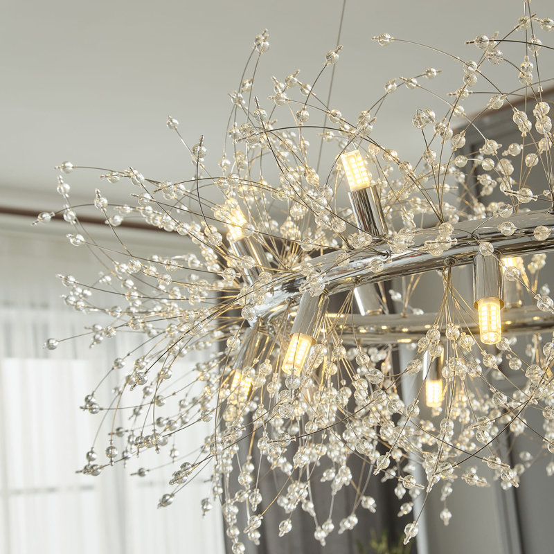 Lustre en forme de roue de wout Spoutnik à 20 lumières avec cristal Kaushiki