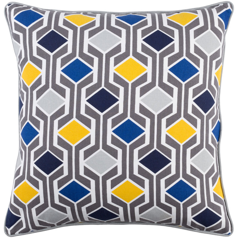 Inga 100% Cotton Throw Pillow Cover, Blue Multi