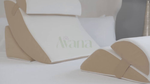 Avana Kind Bed Orthopedic Support Wedge Pillow Comfort System 4-Piece-Set Grey/Navy