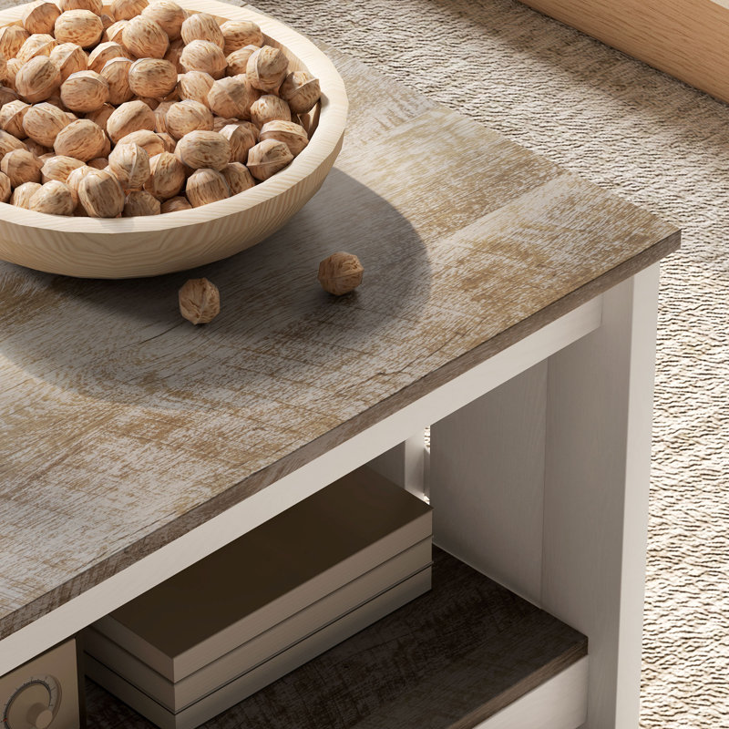 Table basse avec tablette de rangement Farmhouse