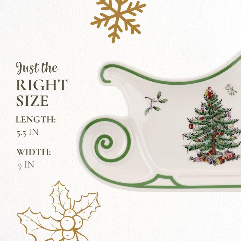 Christmas Tree Serve Sleigh Plate