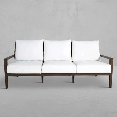 Savannah Aluminum Sofa - Oak/Raffia