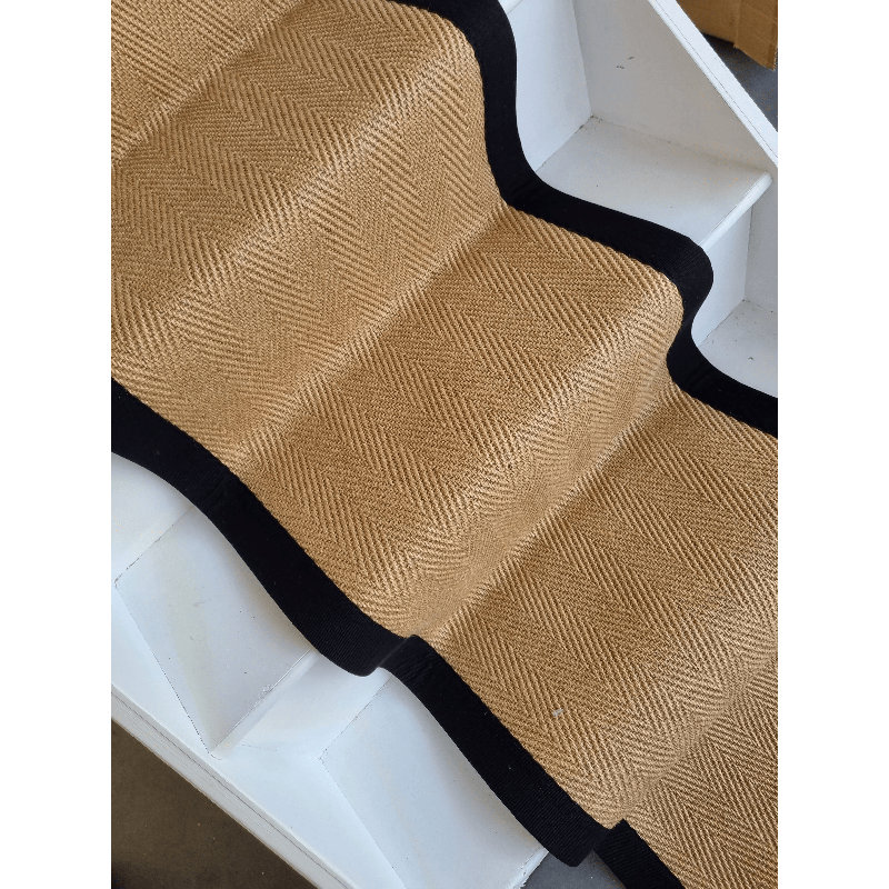 Jute Non-Slip Backing Brown Stair Tread