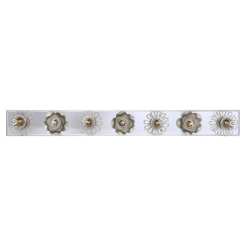 Keaton 7 - Light Bath Bar, Burnished Silver Leaf