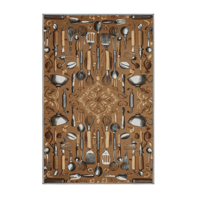 Machine Washable French Brown Area Rug