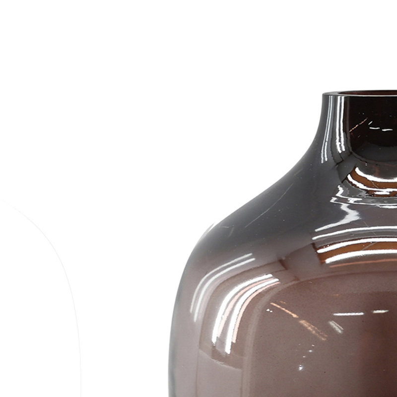Tergel Cinched Neck 11.75" Handblown Glass Vase, Plum