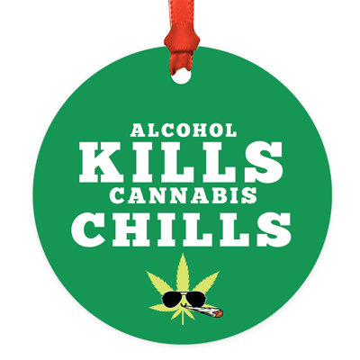 Ornement de marijuana en forme de marijuana et d'ornements de Noël en métal