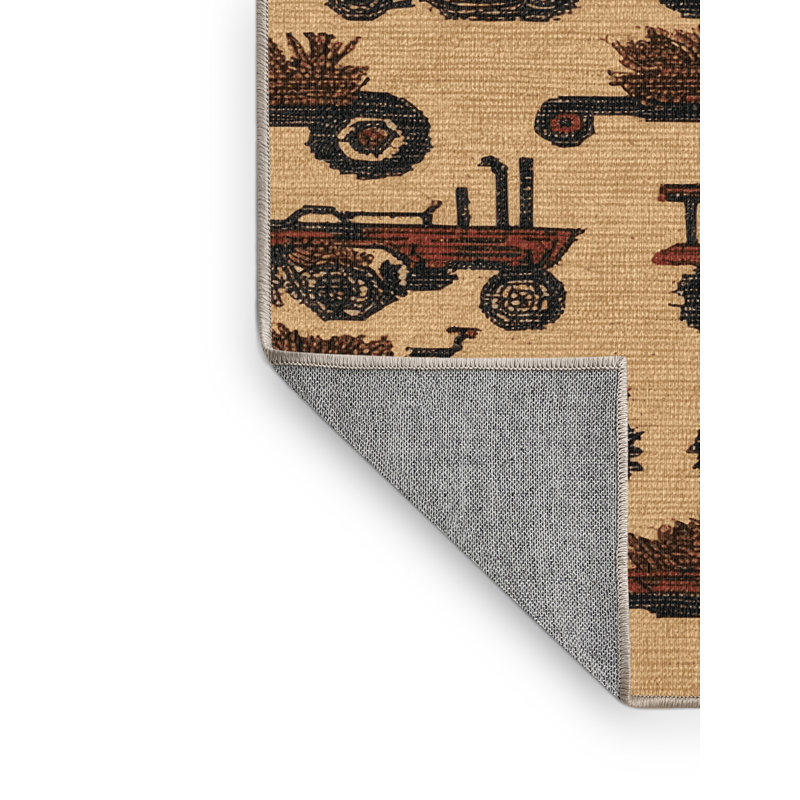 Tapis de transport brun lavable à la machine, Rectangulaire 2 pi x 3 pi