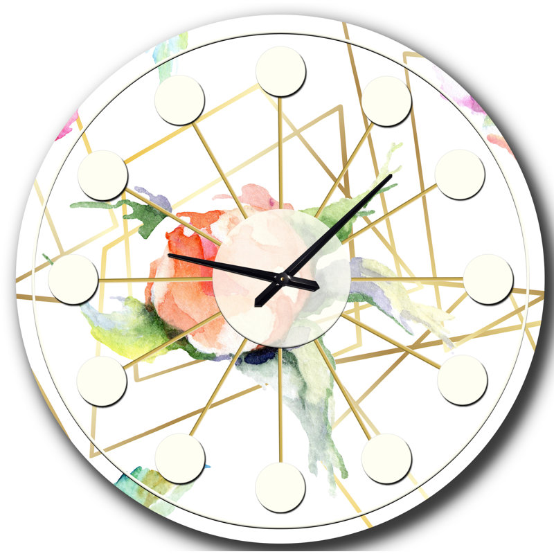 Horloge murale orange Mid-Century, Moyenne