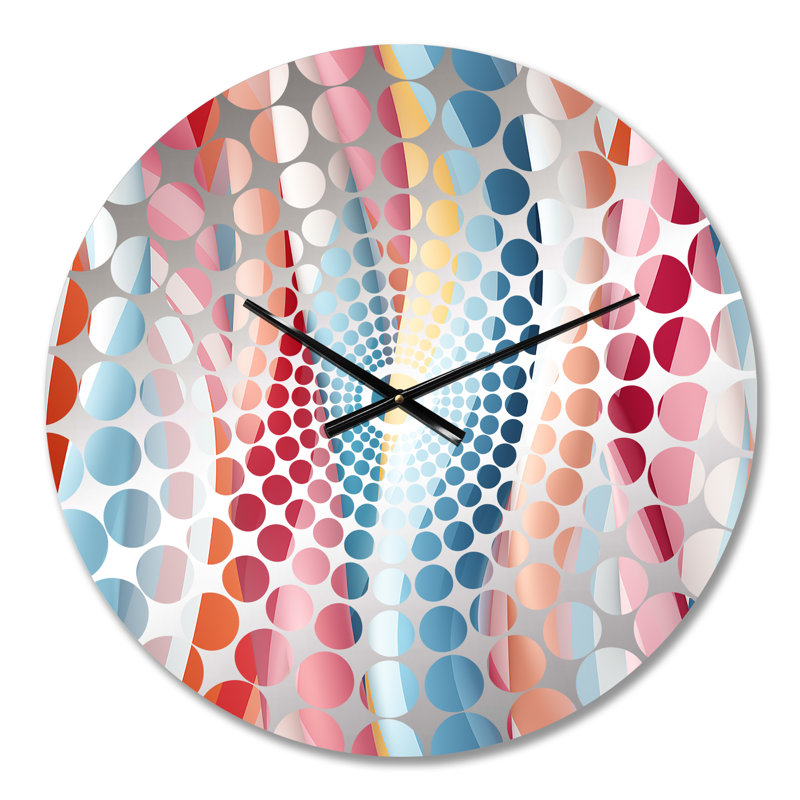 Horloge murale rayée Pink Energetic, Petit