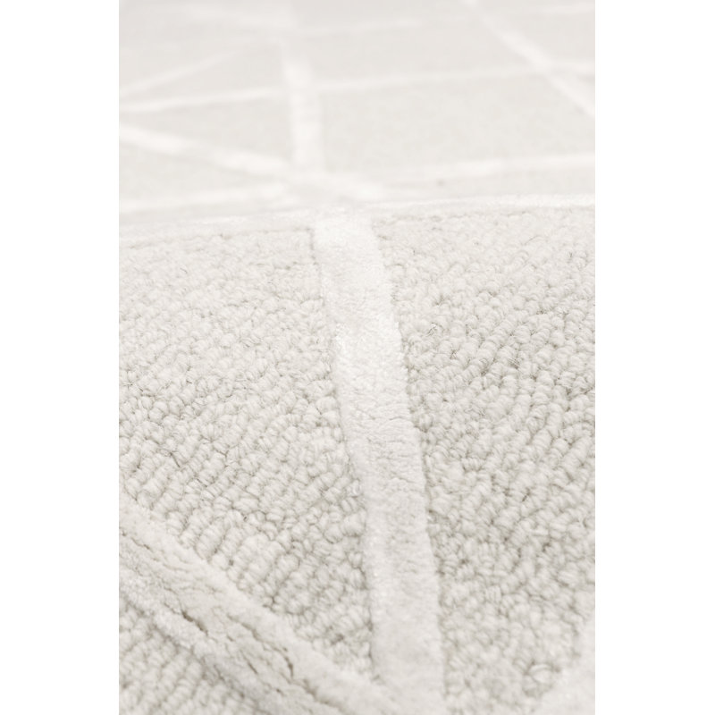Ivory Hand-Tufted Wool and Viscose Rectangular Rug