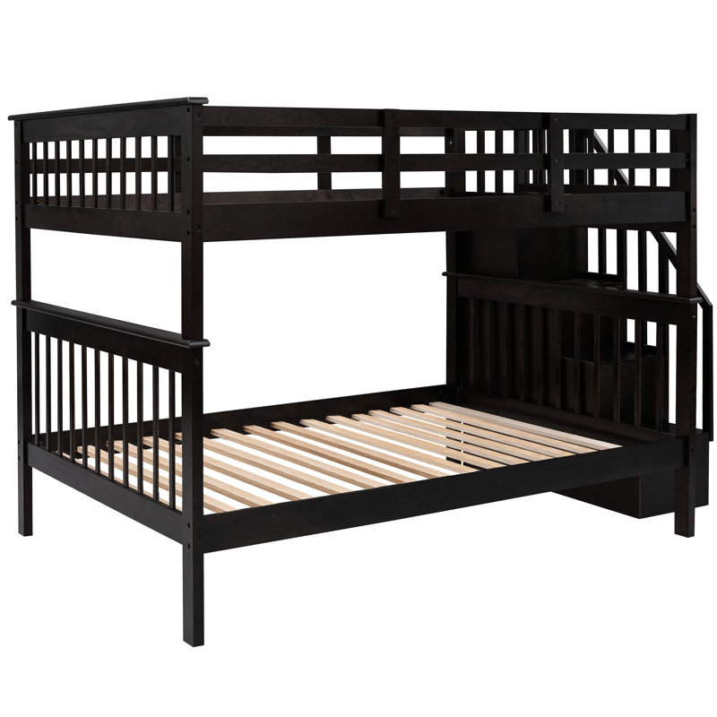 -coloured Stairway Bunk Bed With Versatile Storage And Security Guard Rail Dependable In