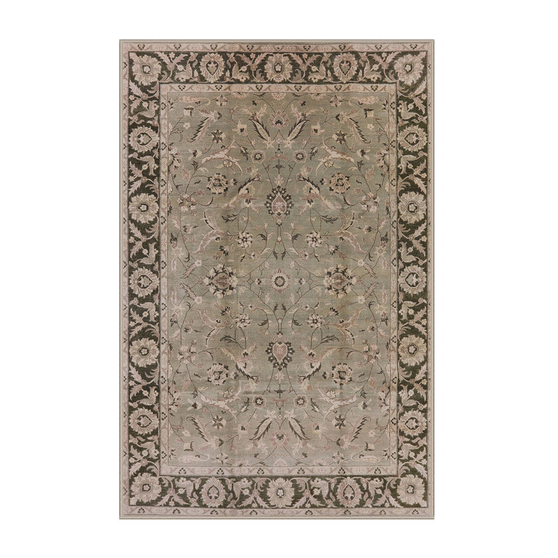 Tapis oriental vert / beige Liutulf, Rectangle 6 pi x 9 pi