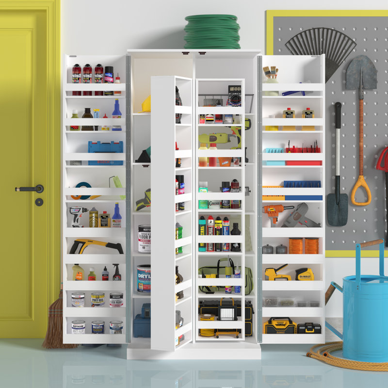 Garage Cabinet With Rotating Storage Racks