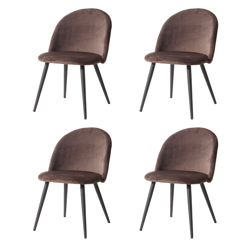 Adebola 43cm H Upholstered Metal Side Chair, Brown