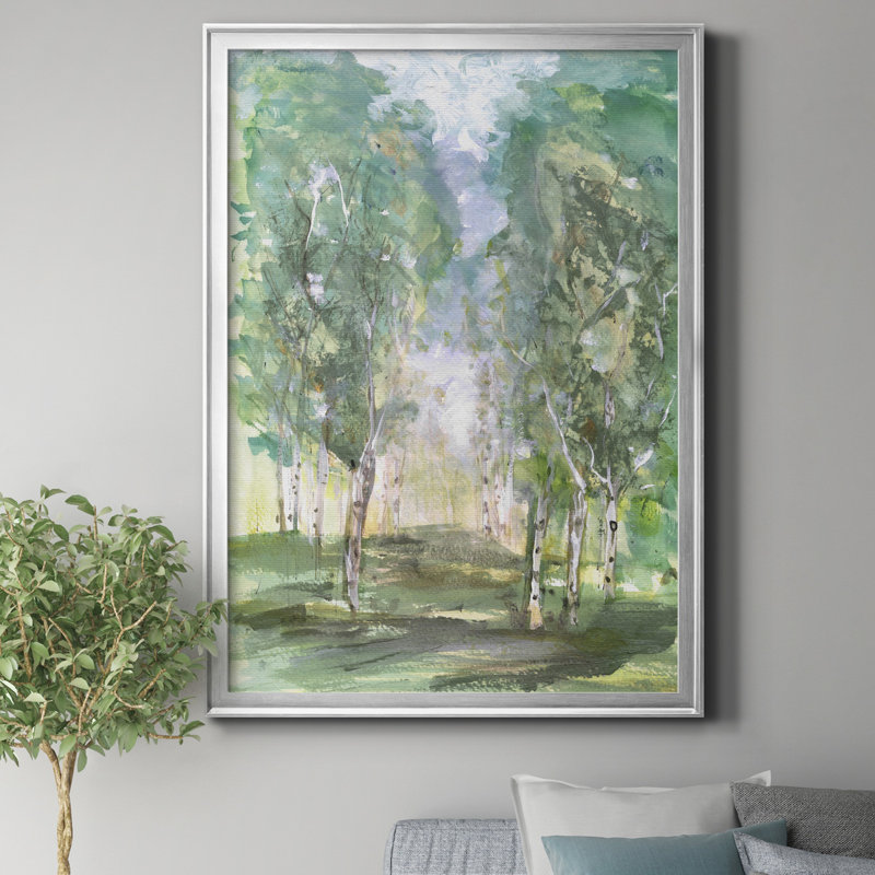 «Birch Meadow» par J Paul, reproduction d'art sur toile encadrée, H 30,5 po x l 42,5 po x P 1,5 po, Argent
