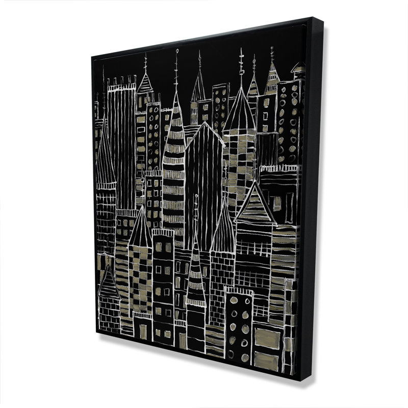 Art illustré sur toile, "Ville noire"