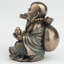 2,37 pouces de hauteur Buddah en bronze (Budai) tenant Yuan Beach et Ruyi en bronze coulé à froid