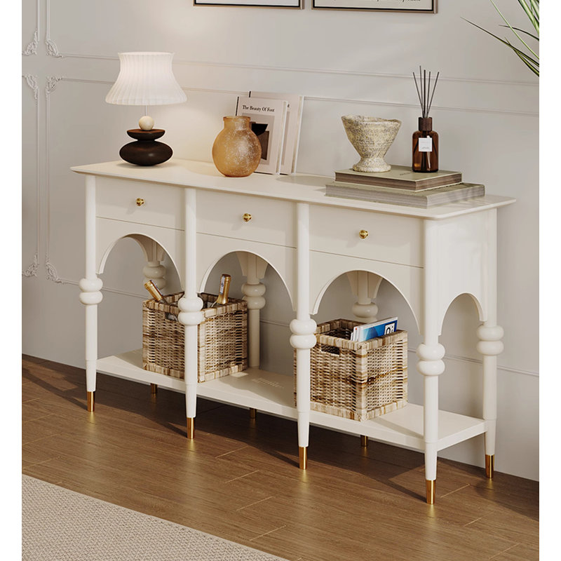 Rectangular Solid Wood Console Table, Black, 31.89" H x 59.06" W x 13.78" D